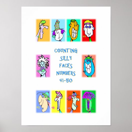 Counting Silly Faces Book #5: 数字の41-50 ポスター (正面)