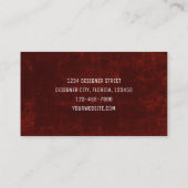 Country グランジ Dark Red素朴ヴィンテージテクスチャ 名刺 (裏面)