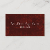Country グランジ Dark Red素朴ヴィンテージテクスチャ 名刺 (正面)