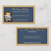 Country 初期の Gingham Business Cardテンプレート 名刺 (正面/裏面)