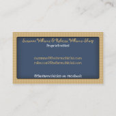 Country 初期の Gingham Business Cardテンプレート 名刺 (裏面)