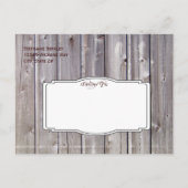 Country 素朴 Barn Wood Save the Date Postcards 案内ポストカード (裏面)