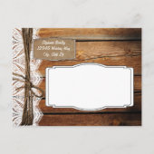 Country 素朴 Barn Wood Save the Date Postcards 案内ポストカード (裏面)