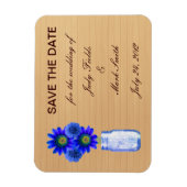 Country 素朴 Blue Mason Jar日付磁石を保存 マグネット (縦)