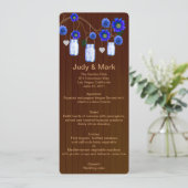 Country 素朴 Blue Mason Jarsのメ結婚ニュー・カード メニュー (スタンド正面)