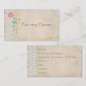 Country 素朴 Burlap名刺 名刺 (正面/裏面)