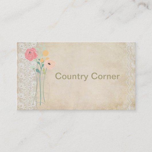 Country 素朴 Burlap名刺 名刺 (正面)