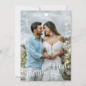 Country 素朴 Burlap Photoの結婚サンキューカード サンキューカード (正面)