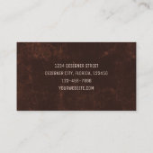 Country 素朴 Dark Brownヴィンテージテクスグランジチャ 名刺 (裏面)