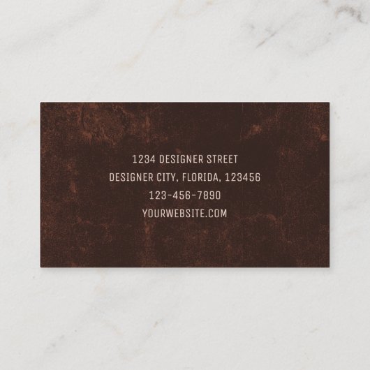 Country 素朴 Dark Brownヴィンテージテクスグランジチャ 名刺 (裏面)