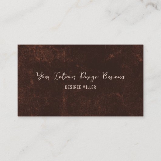 Country 素朴 Dark Brownヴィンテージテクスグランジチャ 名刺 (正面)