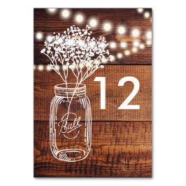 COUNTRY 素朴 MASON JARテーブル番号 テーブルナンバー