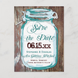 Country 素朴 Mason Jar日付はがきを保存 案内ポストカード