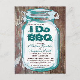 Country 素朴 Mason Jar I do BBQポストカード インビテーションポストカード