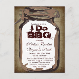Country 素朴 Mason Jar I do BBQポストカード インビテーションポストカード