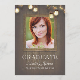 Country 素朴 Mason Jar Lights写真卒業 招待状