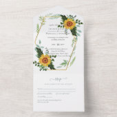 Country 素朴 Sunflowers Greeneryの結婚予算 オールインワン招待状 (内側)