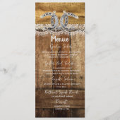 Country 素朴 Westernのメ結婚ニュー・カード メニュー (正面)