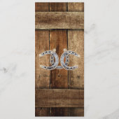 Country 素朴 Westernのメ結婚ニュー・カード メニュー (裏面)