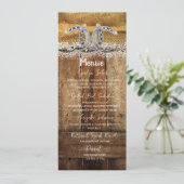 Country 素朴 Westernのメ結婚ニュー・カード メニュー (スタンド正面)