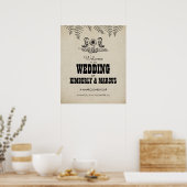 Country 素朴 Western結婚 Welcome Sign Poster ポスター (キッチン)