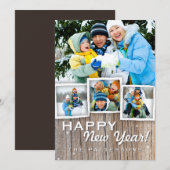 Country 素朴 Wood Happy New Yearフォトカード シーズンカード (正面/裏面)