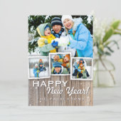 Country 素朴 Wood Happy New Yearフォトカード シーズンカード (スタンド正面)