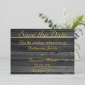 Country 素朴 Wooden Save The Date 箔招待状 (立ち正面)