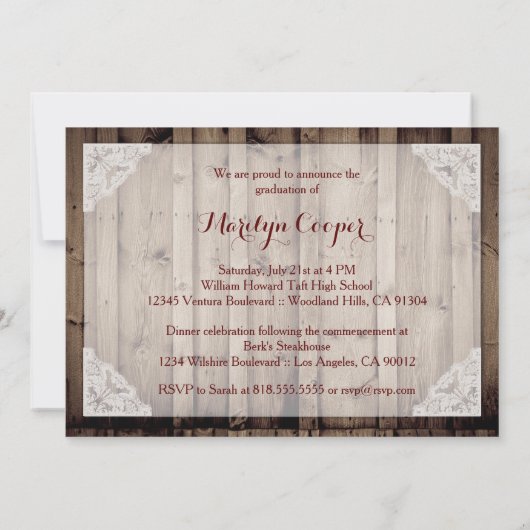 Country 2015卒業発表 招待状 (裏面)