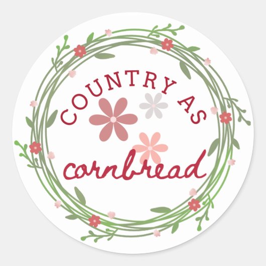 Country as Cornbread Sticker ラウンドシール (正面)