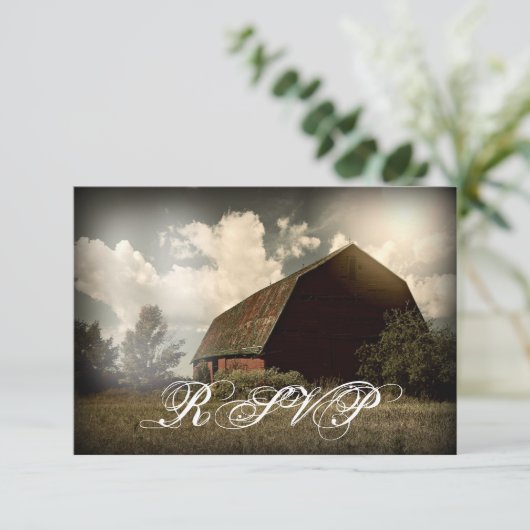 Country Barn Weding素朴 RSVPカード (スタンド正面)