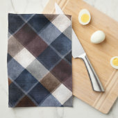 Country Blue Red White Grey Squares   キッチンタオル (四つ折り)