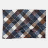 Country Blue Red White Grey Squares   キッチンタオル (横)