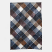 Country Blue Red White Grey Squares   キッチンタオル (縦)