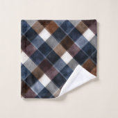 Country Blue Red White Grey Squares   バスタオルセット (ウォッシュタオル)