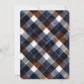 Country Blue Red White Squares Baby Shower 招待状 (裏面)