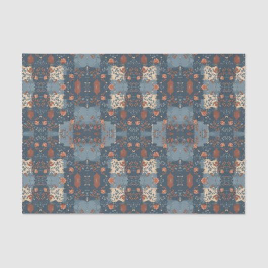 Country Blue Rust Rustic Farmhouse Customizable 薄葉紙 (正面)