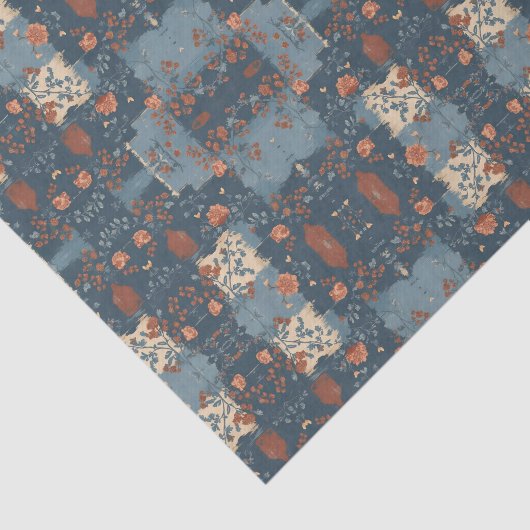 Country Blue Rust Rustic Farmhouse Customizable 薄葉紙 (詳細)