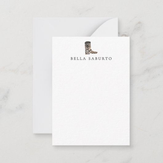 Country Boot Flat Note Card ノートカード (正面)