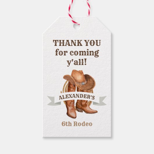 Country Boots、Hat、Lasso Giftラベル ギフトタグ (正面)