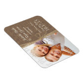 Country BurlapとTwine日付の写真を保存 マグネット (右側)