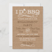 Country Burlap I DO BBQ Engagement Party Inviten 招待状 (正面)