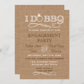 Country Burlap I DO BBQ Engagement Party Inviten 招待状 (正面/裏面)