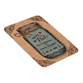 Country Burlap Jar素朴ヴィンテージ日付の保存 マグネット (右側)