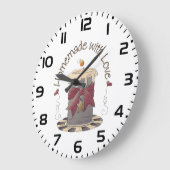 Country Candle Rustic Homemade with Love ラージ壁時計 (傾斜)