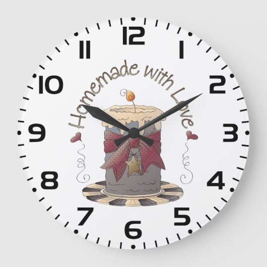 Country Candle Rustic Homemade with Love ラージ壁時計 (正面)