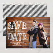 Country Chic 素朴 Save the Date Photo セーブザデート (正面/裏面)