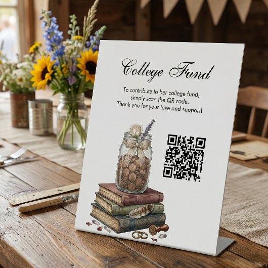 Country Chic Graduation College Fund QR Code  台座サイン