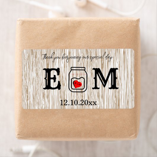 Country chic mason jar wedding ラベル (インサイチュ)