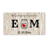 Country chic mason jar wedding ラベル (正面)